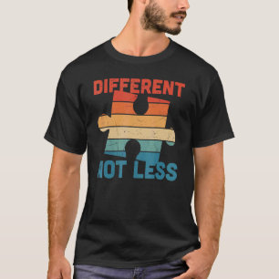Different Not Less Retro Puzzle Autism Awareness & T-Shirt