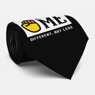 DIFFERENT, NOT LESS sign language awareness Tie