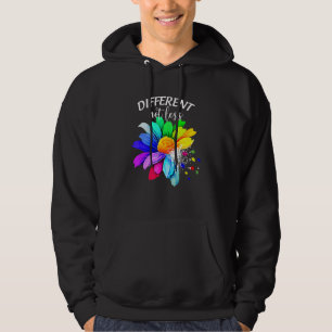 Different Not Less, Sunflower Autism Puzzle Awaren Hoodie