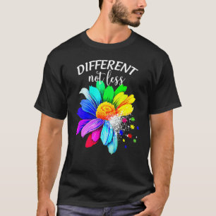 Different Not Less, Sunflower Autism Puzzle Awaren T-Shirt