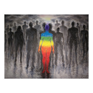 Different or a rainbow in a black and white world photo print