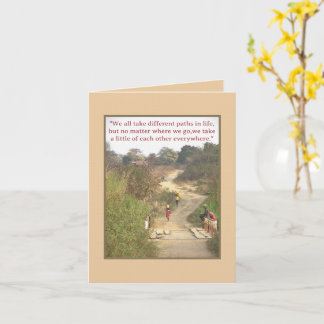"Different Paths"/People Walking Winding Dirt Path Card