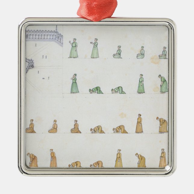 Different positions of the Body during Prayer from Metal Tree Decoration (Front)