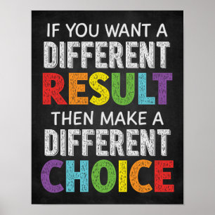 Different Result Different Choice Classroom Poster
