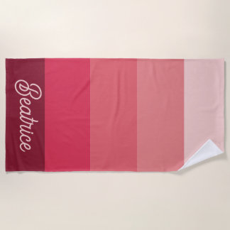 Different Shades of Pink Customisable Beach Towel