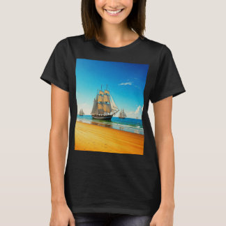 Different ships floating in the water T-Shirt