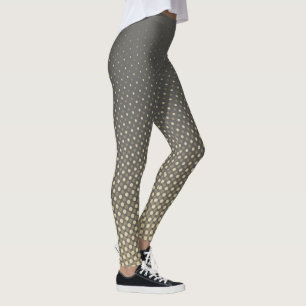 Different Size Dots - grey sand beige Leggings