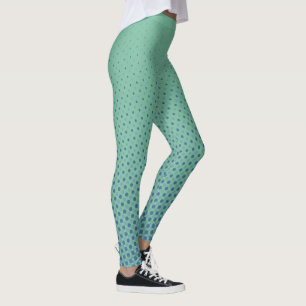 Different Size Dots - ocean green blue Leggings