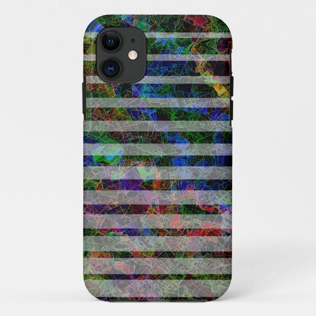 Different stripes and scratched squares of lines Case-Mate iPhone case (Back)
