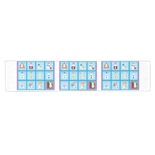 Different Strokes For Different Snow Folks squares Short Table Runner