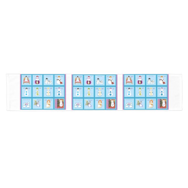 Different Strokes For Different Snow Folks squares Short Table Runner (Horizontal)