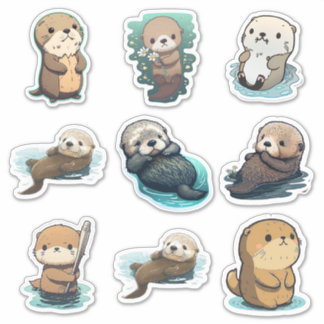 Different Style Cute Sea Otter Sticker 
