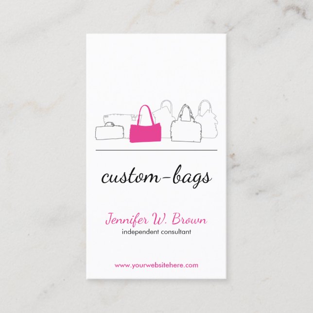 Different Style Girly Bags Business Card (Front)