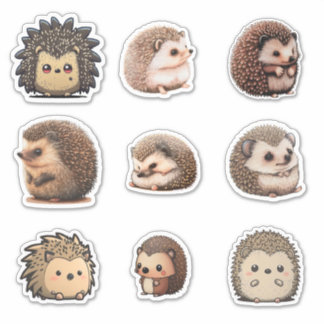 Different Style Hedgehog Sticker Sheet