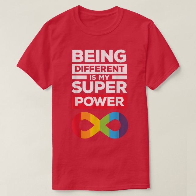 Different Super Power Neurodiversity ADHD Autism A T-Shirt (Design Front)