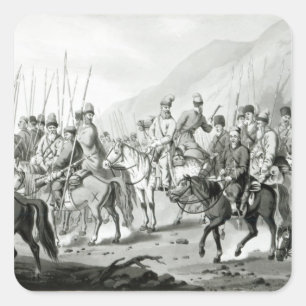 Different Tribes of Russian Cossacks Square Sticker