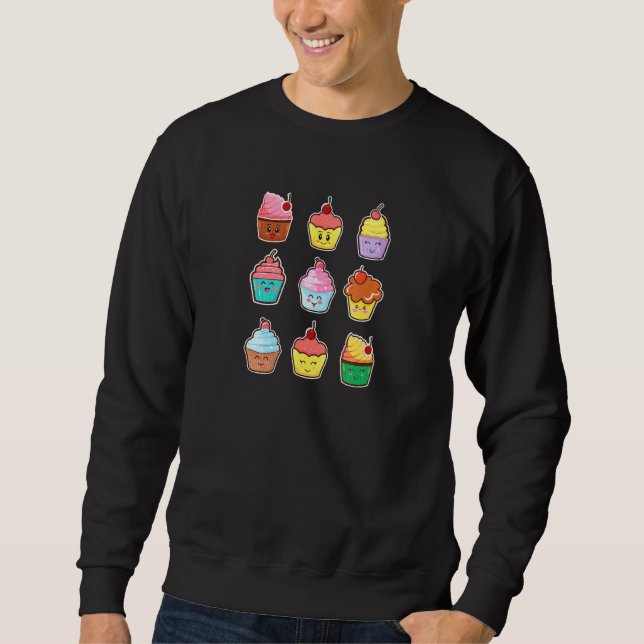 Different Type of Cupcake Cupcake Baking Chef Sweatshirt (Front)