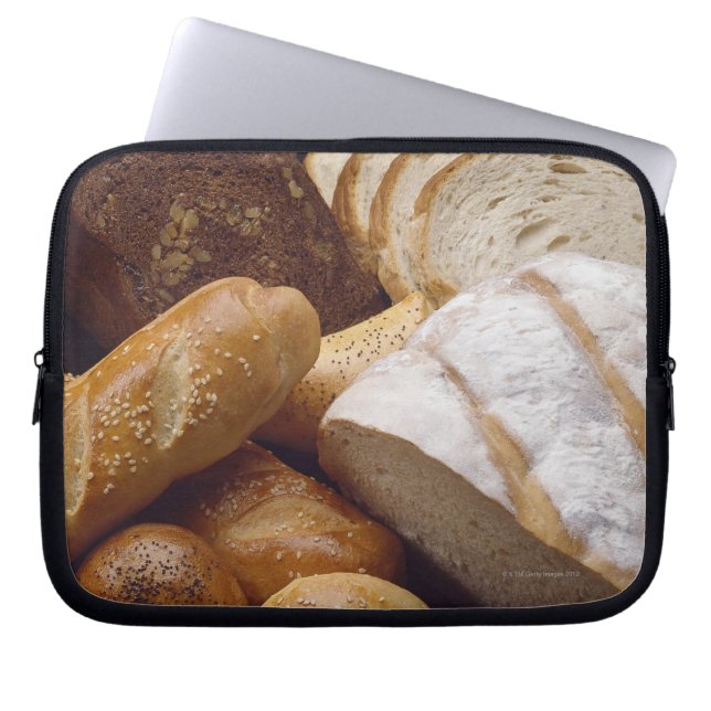 Different types of artisan bread laptop sleeve (Front)