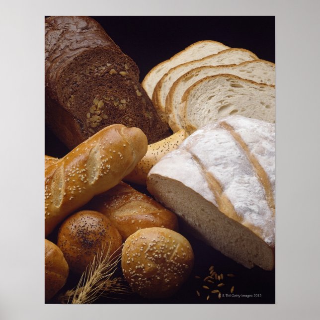 Different types of artisan bread poster (Front)