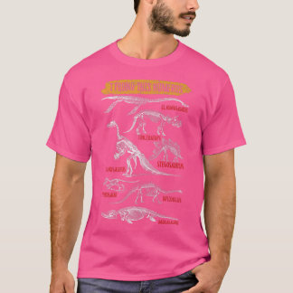 Different Types Of Dinosaurs Skeleton Dino Identif T-Shirt