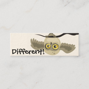 Different! upside down owl bookmark mini business card