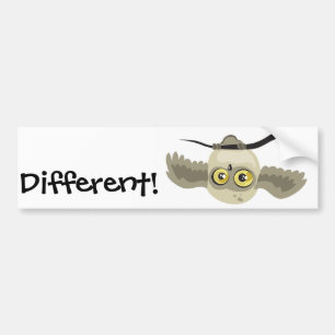 Different! upside down owl bumper sticker