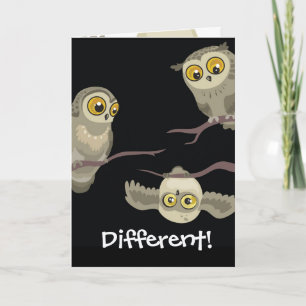 Different! Upside Down Owl Greeting Card