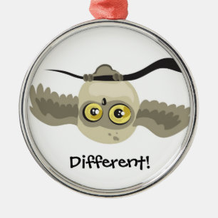 Different! upside down owl ~ornament metal tree decoration