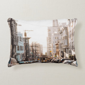 DIFFERENT VEHICLES ON ROAD DURING DAYTIME DECORATIVE CUSHION