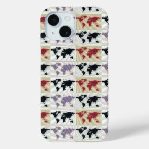 Different world maps iPhone 15 case