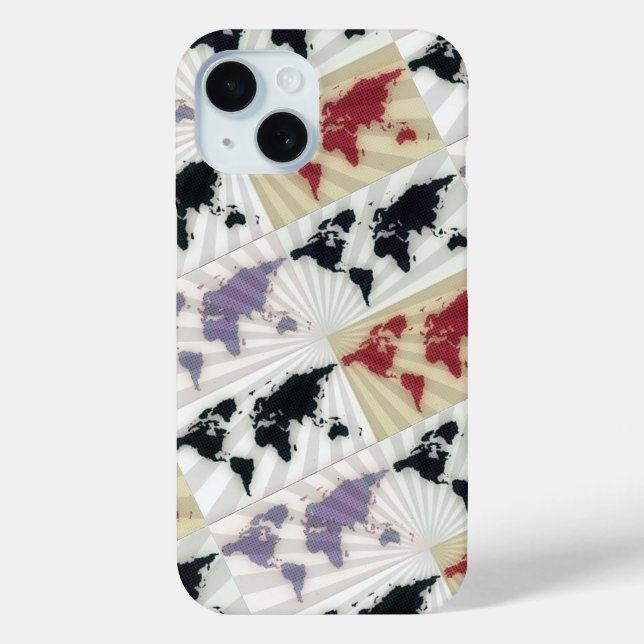 Different world maps Case-Mate iPhone case (Back)