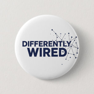 Differently Wired – Autism Awareness Month Blue 6 Cm Round Badge