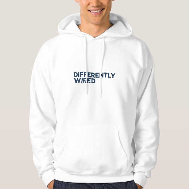 Differently Wired – Autism Awareness Month Blue  Hoodie (Front)