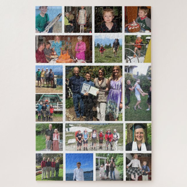 Difficult 18 Family Photo Collage Jigsaw Puzzle (Vertical)