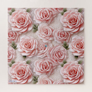 difficult 3D pink rose Jigsaw Puzzle