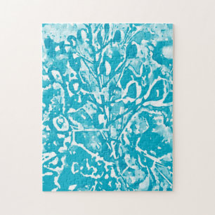 Difficult Abstract Cobalt Bird of Paradise Puzzle