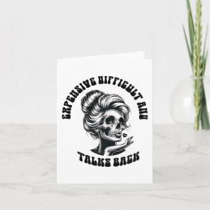 Difficult And Talks Back Messy Bun Mothers Day Card