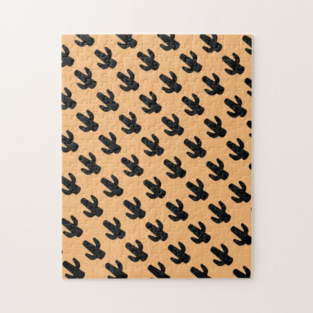 Difficult Black and Orange Saguaro Cactus Puzzle (Vertical)