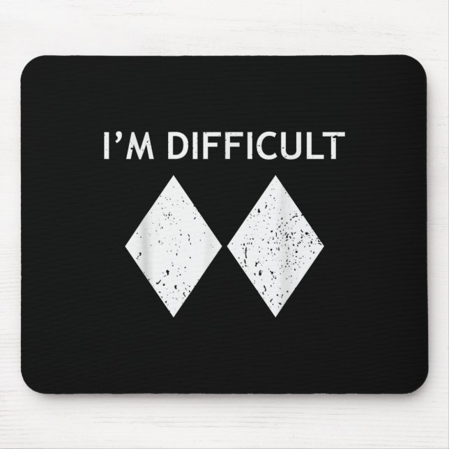 Difficult cool skiing stuff for men ski snowboard mouse mat (Front)