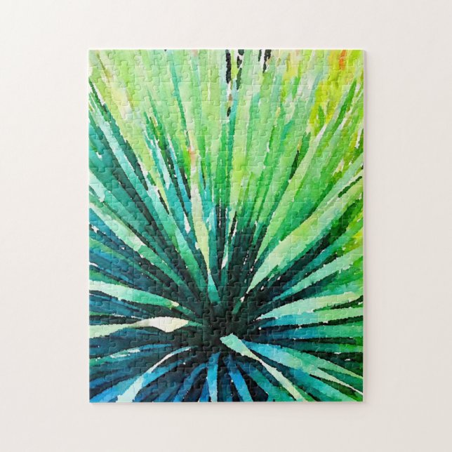 Difficult Desert Green and Blue Sotol Puzzle (Vertical)