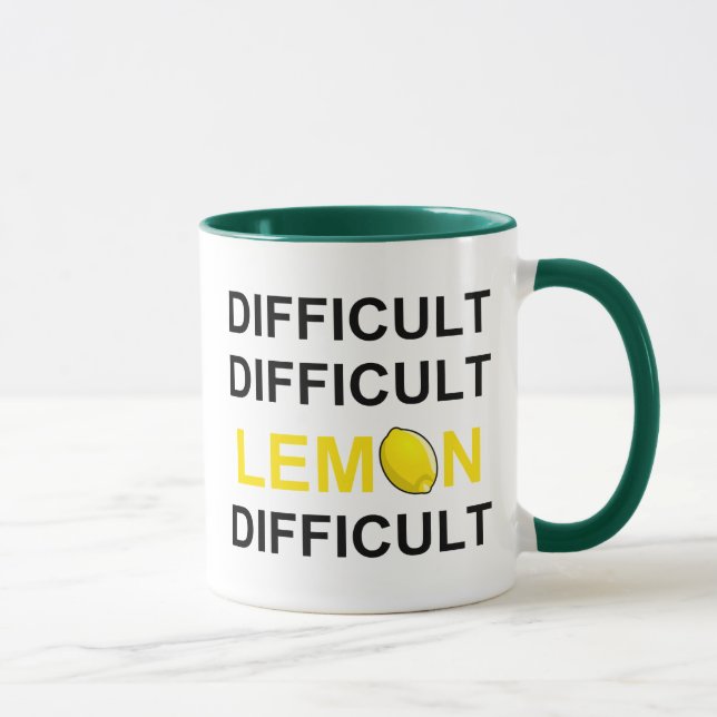 ‘Difficult, Difficult, Lemon, Difficult’ Mug (Right)