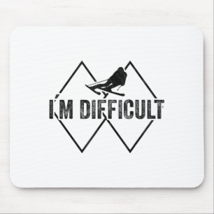 Difficult funny ski snow skier skiing downhill mouse mat