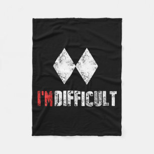 Difficult funny skiing snowboarding lover winter fleece blanket