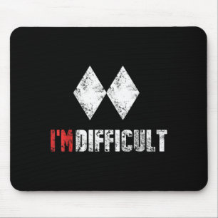 Difficult funny skiing snowboarding lover winter mouse mat