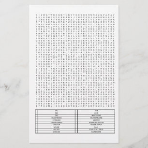 Difficult Giant Word Search Puzzle PC Parts Theme Stationery
