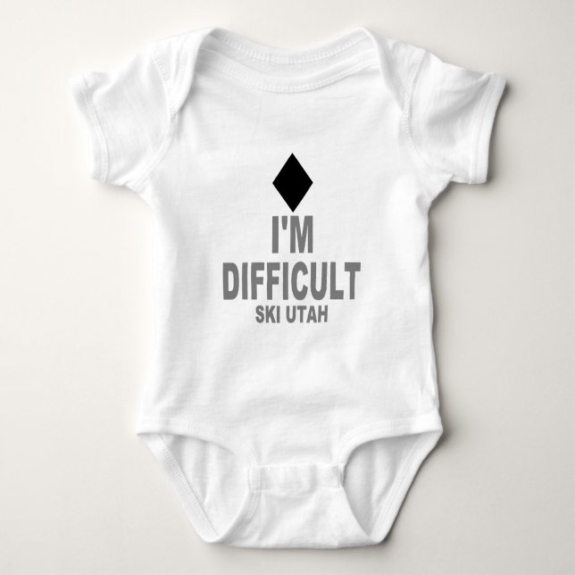 Difficult Ski Utah Baby Bodysuit (Front)