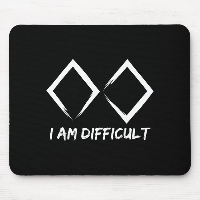 Difficult skiing fun black diamonds mountains mouse mat (Front)
