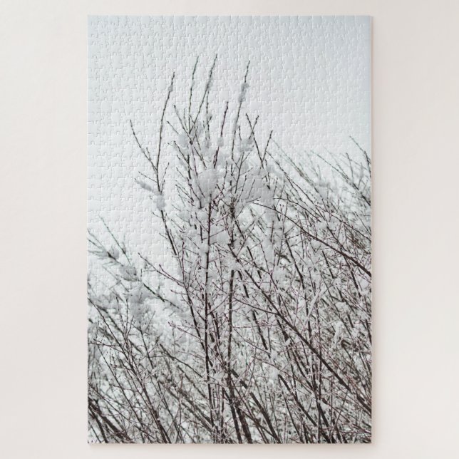 Difficult Snow-covered branches abstract photo Jigsaw Puzzle (Vertical)