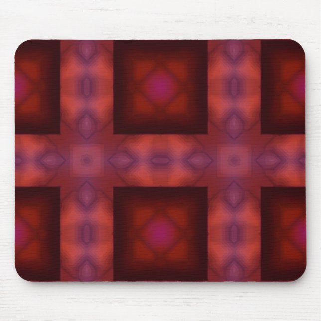 Diffuse Dark Red Tartan Pattern Mouse Mat (Front)