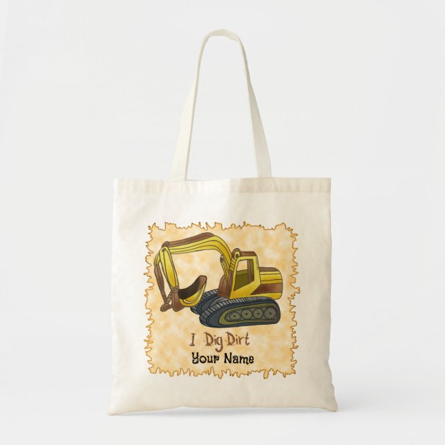 Dig dirt Power Shovel tote bag (Front)